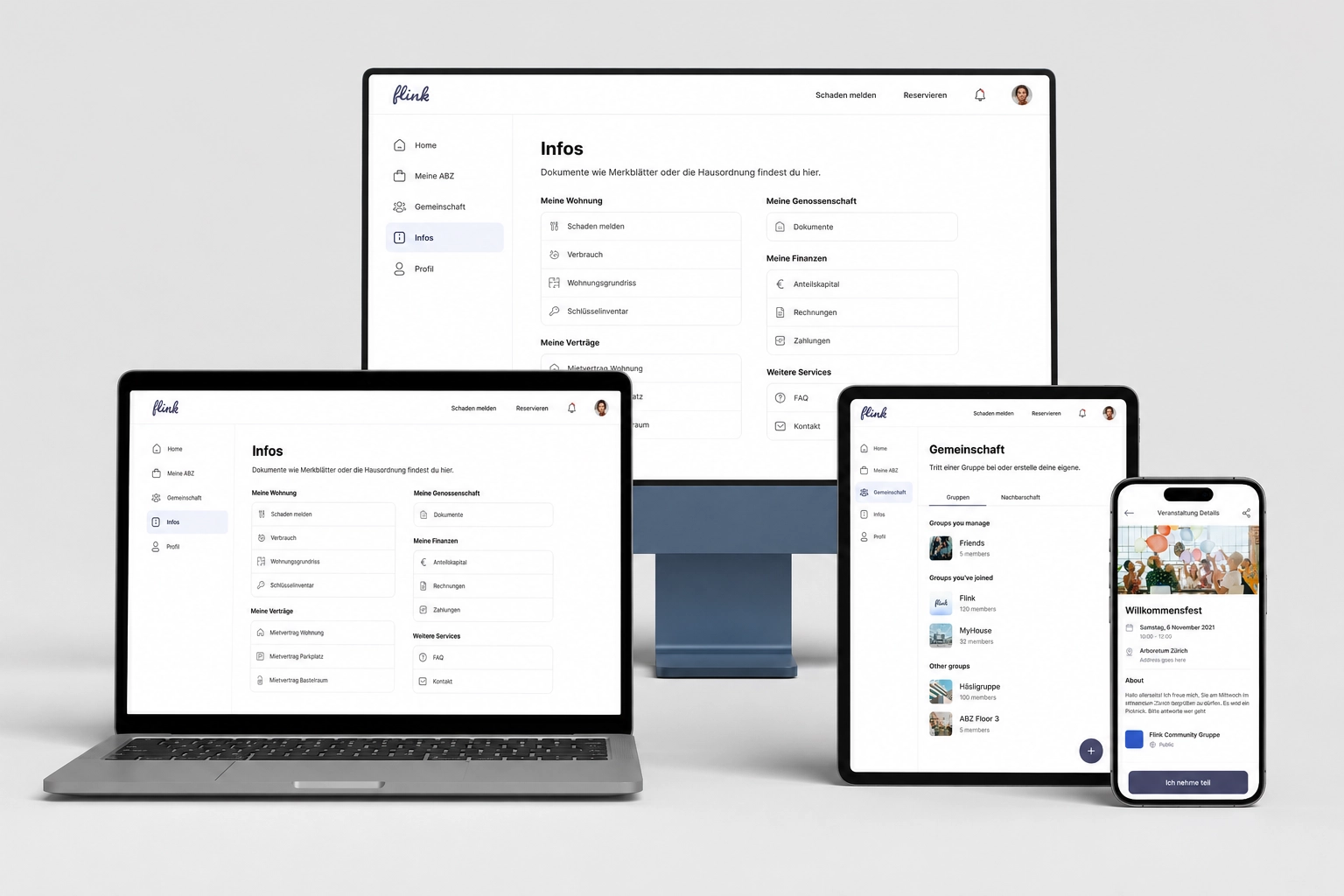 Flink auf Desktop, Laptop, Tablet und Smartphone